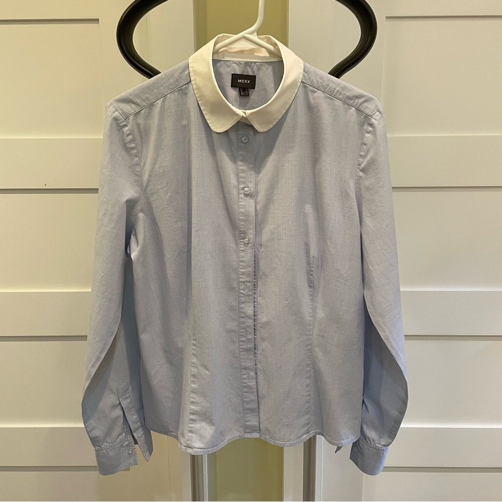 Elegant Mexx Sky Blue Shirt with White Collar.